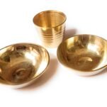 प्रभु के भोग के बर्तन 2 कटोरी 1 गिलास शुद्ध धातु से बने bhog Katori 2 glass 1