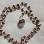 Ek Mukhi gol rudraksha  silver mala ke sath चांदी की माला के साथ एक मुखी गोल रुद्राक्ष